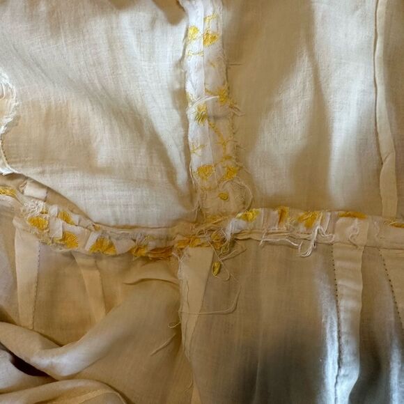 Authentic Vintage Elinor Porter 1950’s Yellow & Cream Embroidered Prairie Dress - Picture 16 of 16